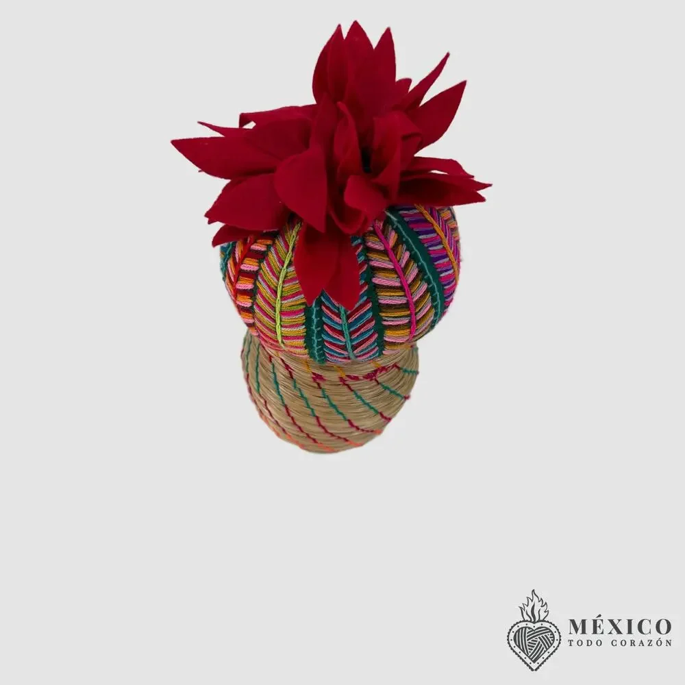 Hand crafted artisinal basket many uses One item hand embroidered